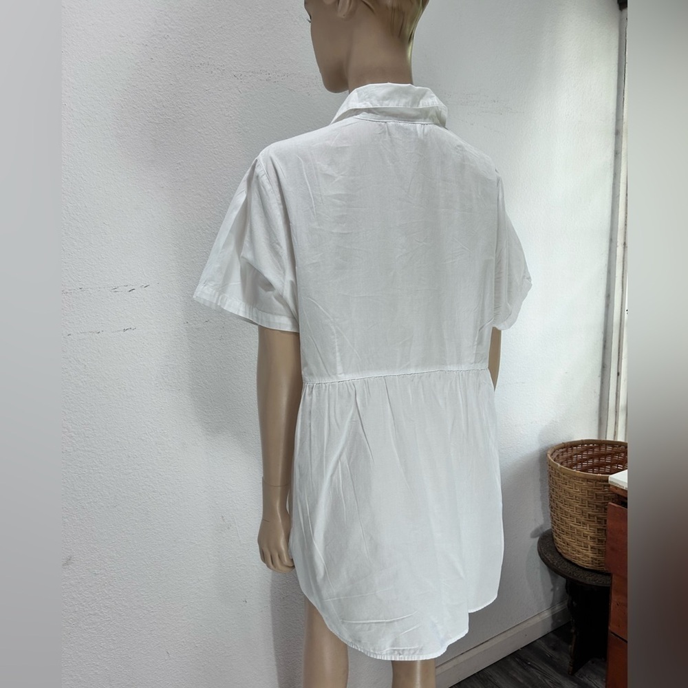 MAINSTREET BLUES white blouse short sleeve size:1X - Picture 7 of 13